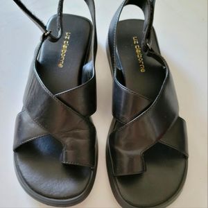 BLACK Leather Sandal Shoes